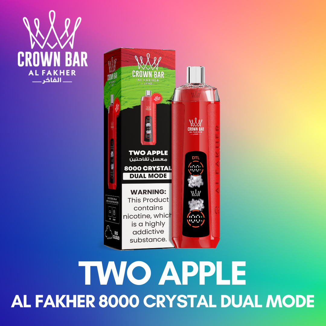 AL FAKHER 8000 CRYSTAL DUAL MODE - TWO APPLE