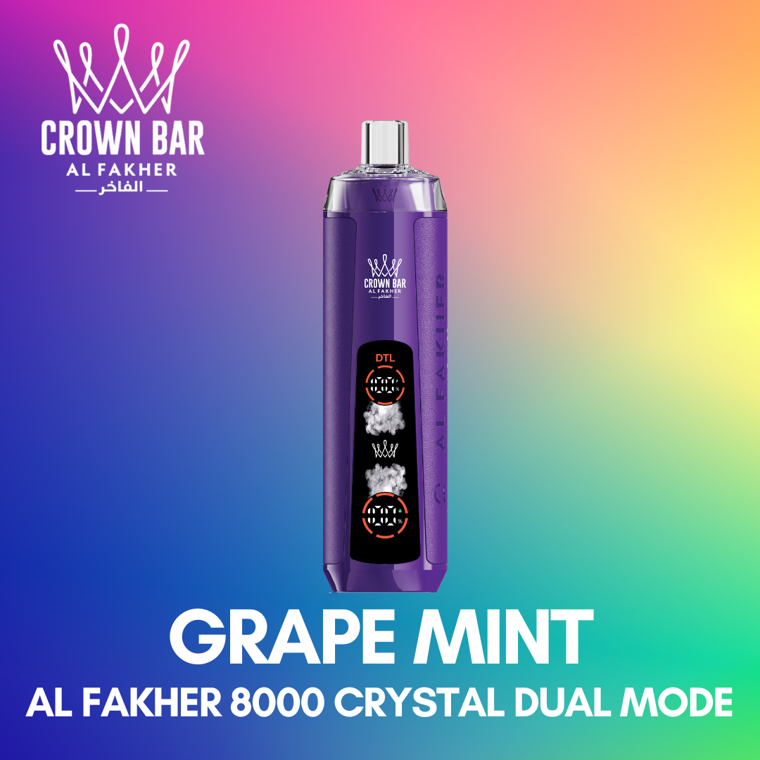 AL FAKHER 8000 CRYSTAL DUAL MODE - GRAPE MINT