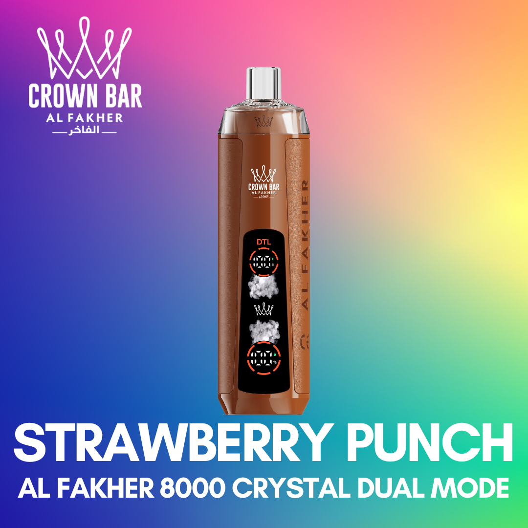 AL FAKHER 8000 CRYSTAL DUAL MODE - STRAWBERRY PUNCH