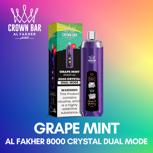 AL FAKHER 8000 CRYSTAL DUAL MODE - GRAPE MINT