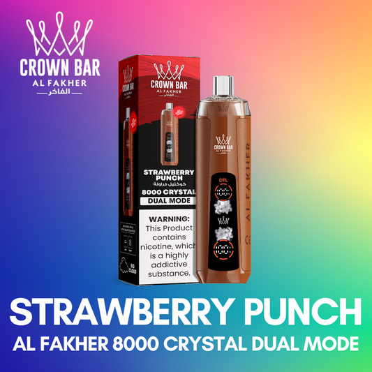 AL FAKHER 8000 CRYSTAL DUAL MODE - STRAWBERRY PUNCH